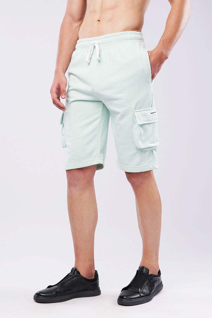 Terry Cargo Shorts - Mint Green - Mendeez