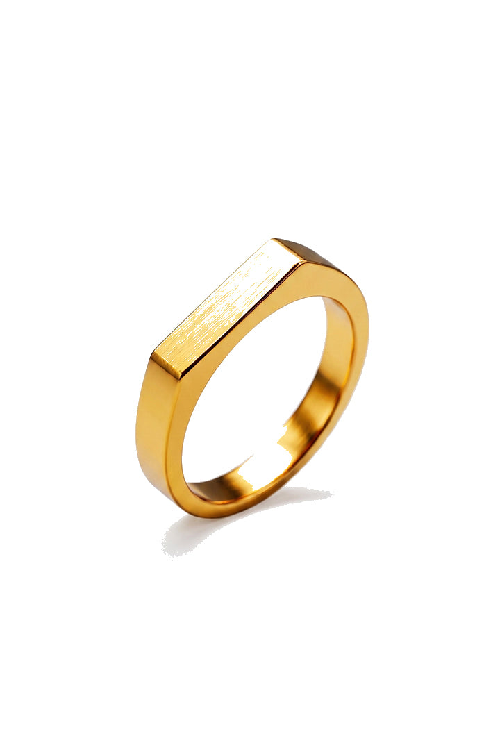 Bar Signet Ring - Gold - Mendeez
