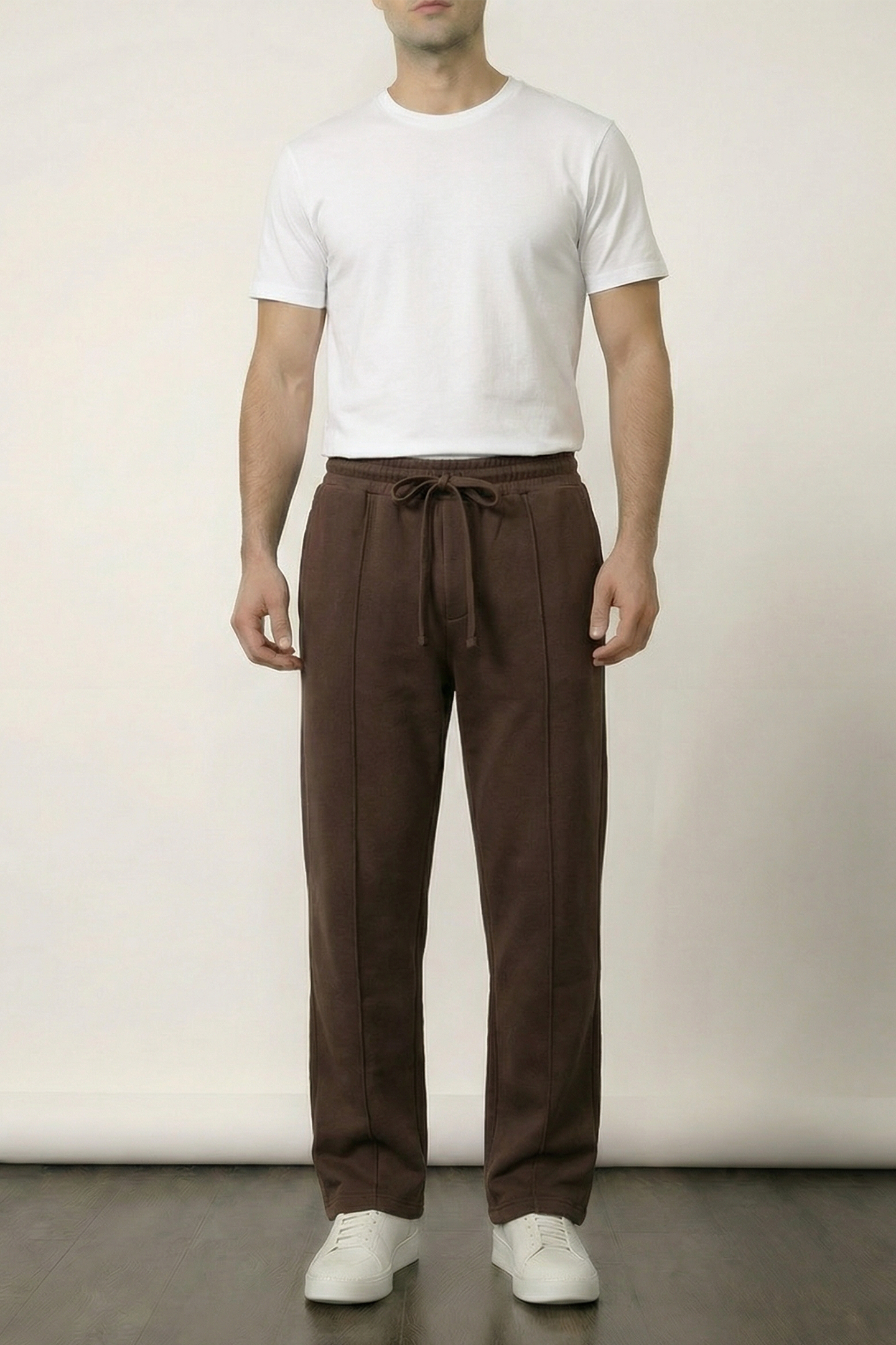 Pintex Jogger Pants - Chocolate - Mendeez