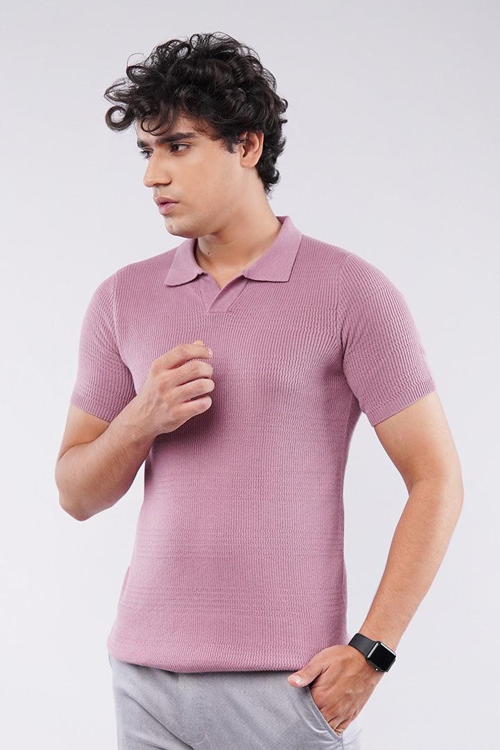 Johnny Collar Polo Shirt - Dusty Pink - Mendeez