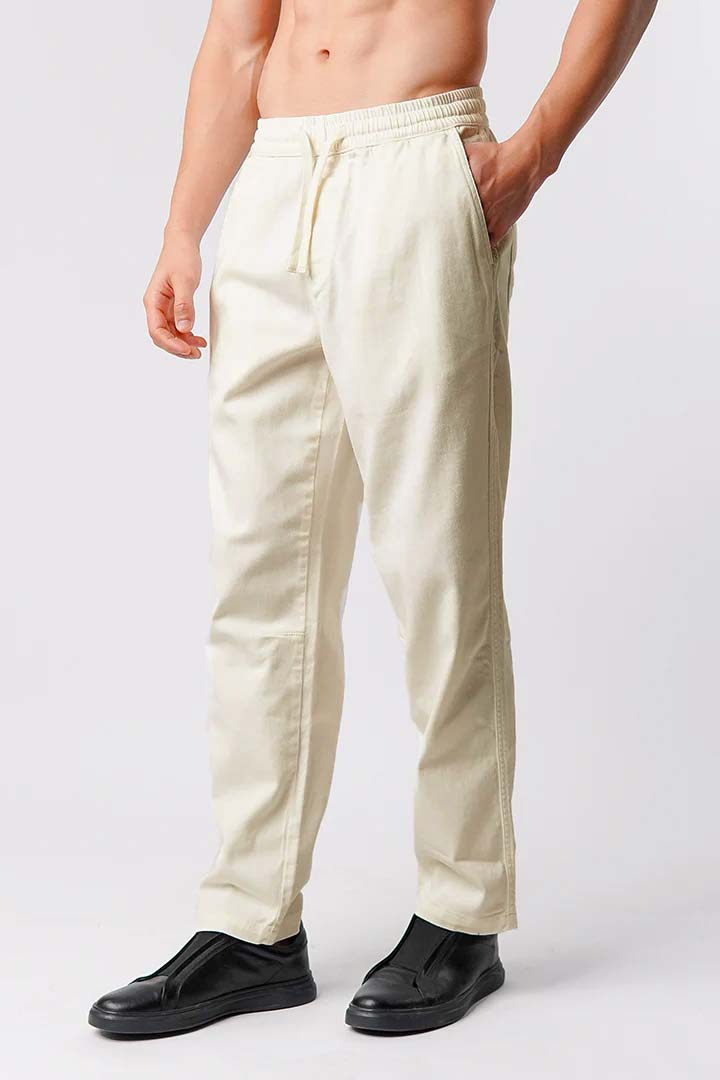 Straight Jogger Pants - Cream - Mendeez