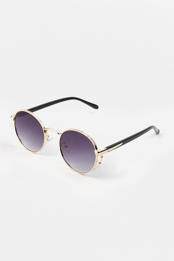 Retro Round Sunglasses - Gold - Mendeez