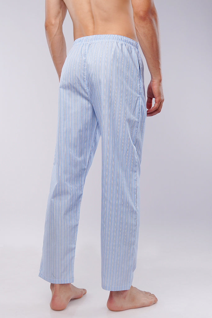 Striped Woven Pajamas - Blue - Mendeez
