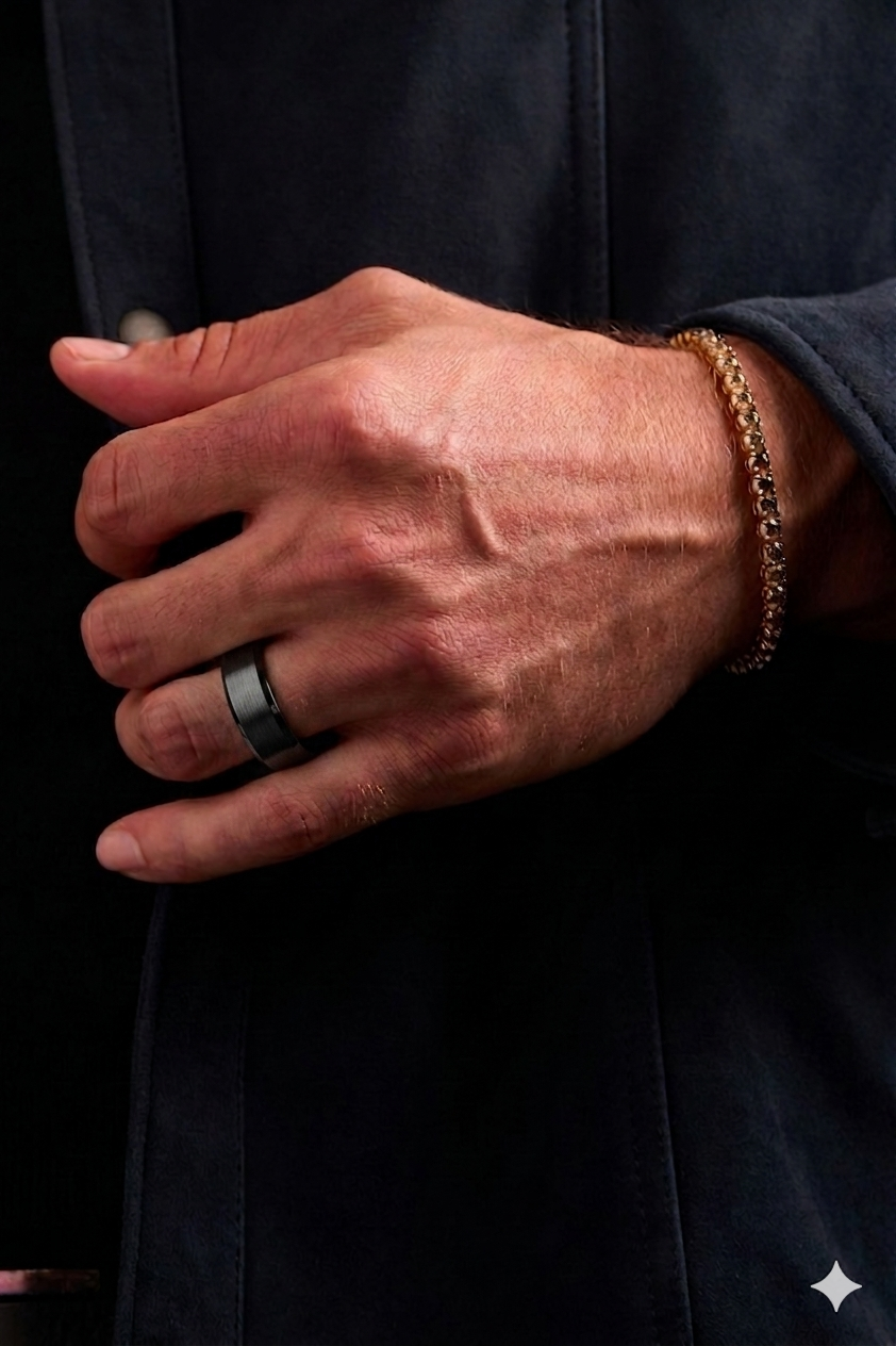 Classic Matte Band Ring - Black - Mendeez
