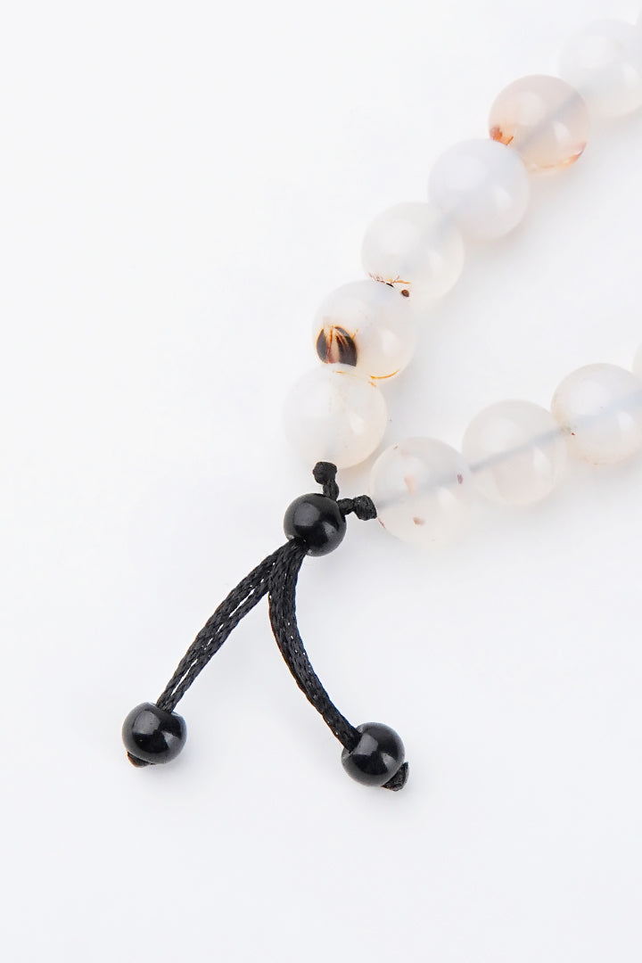 Adjustable Beaded Bracelet - Black & White - Mendeez