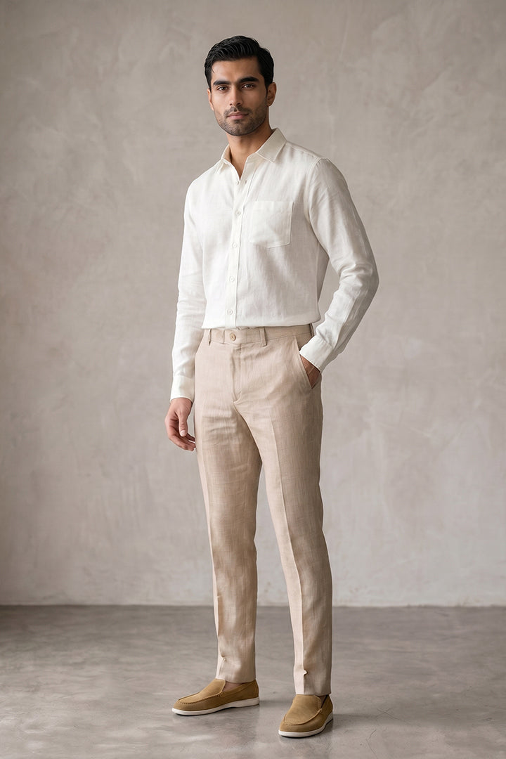 Linen Shirt - Off White - Mendeez