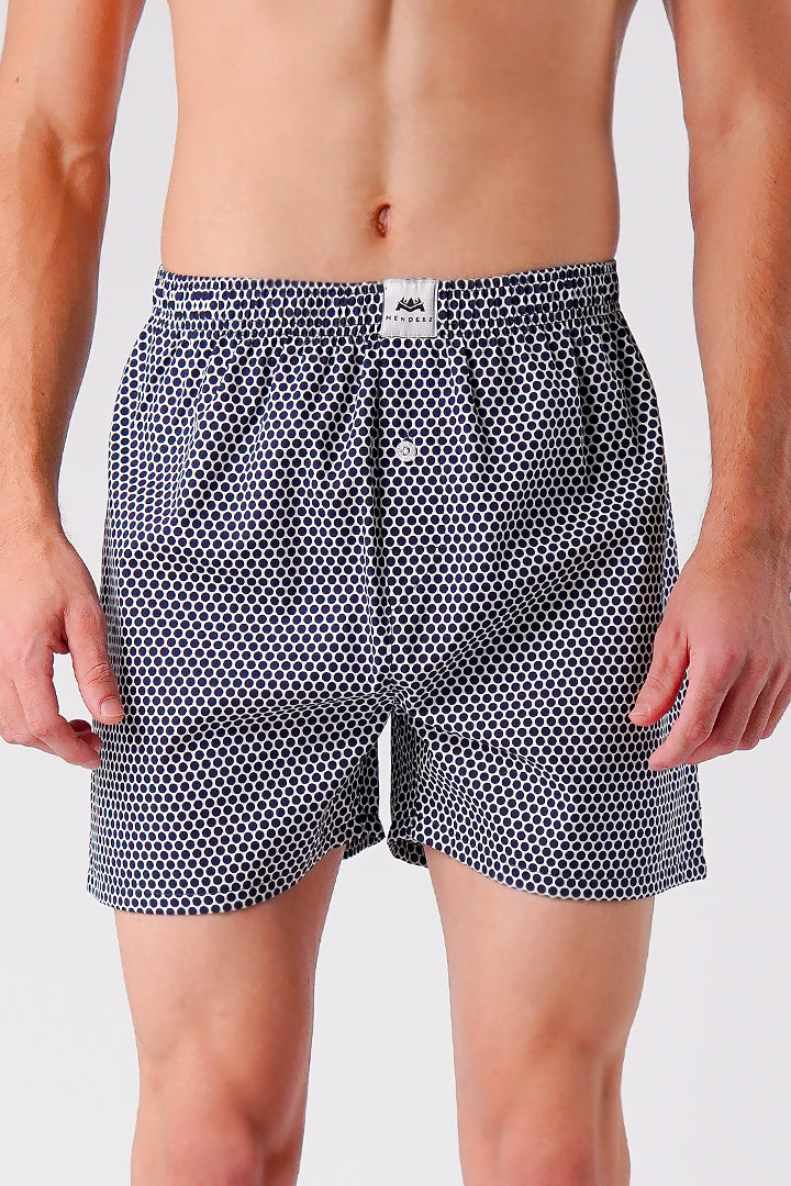 Mesh Woven Boxer Shorts - Black - Mendeez