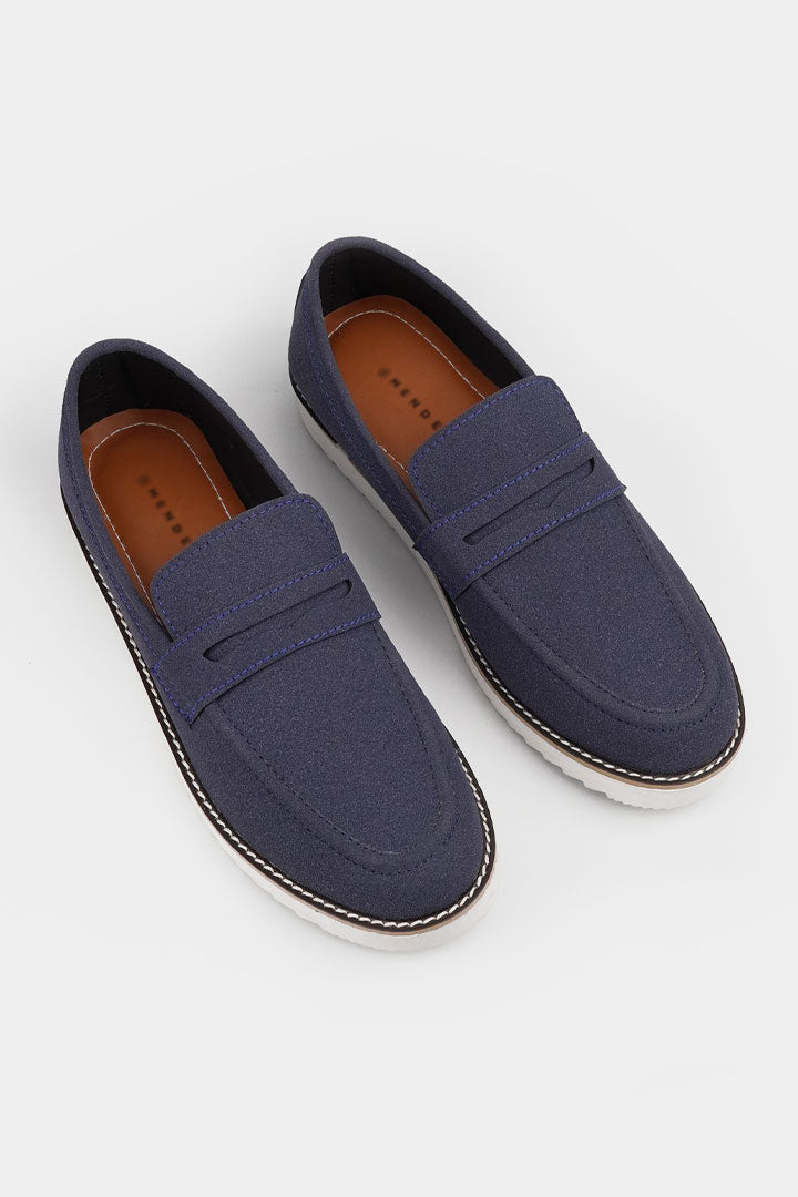 Slip On Suede Loafers - Ocean Blue - Mendeez