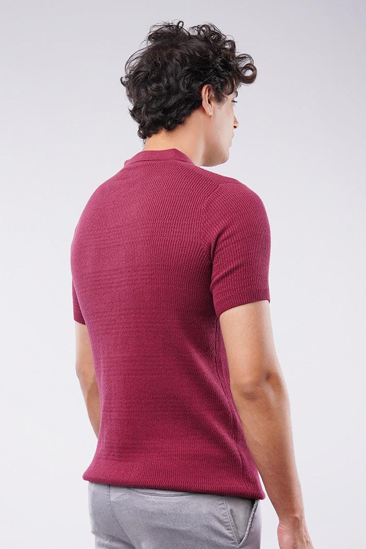 Johnny Collar Polo Shirt - Maroon - Mendeez