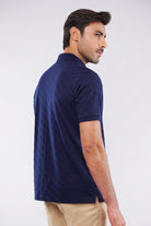 Jacquard Polo Shirt - Navy Blue - Mendeez