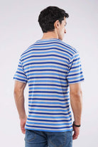 Striped T-Shirt - Grey & Blue - Mendeez