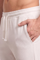 Split Hem Trousers - White-3-MENDEEZ