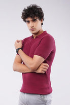 Johnny Collar Polo Shirt - Maroon - Mendeez