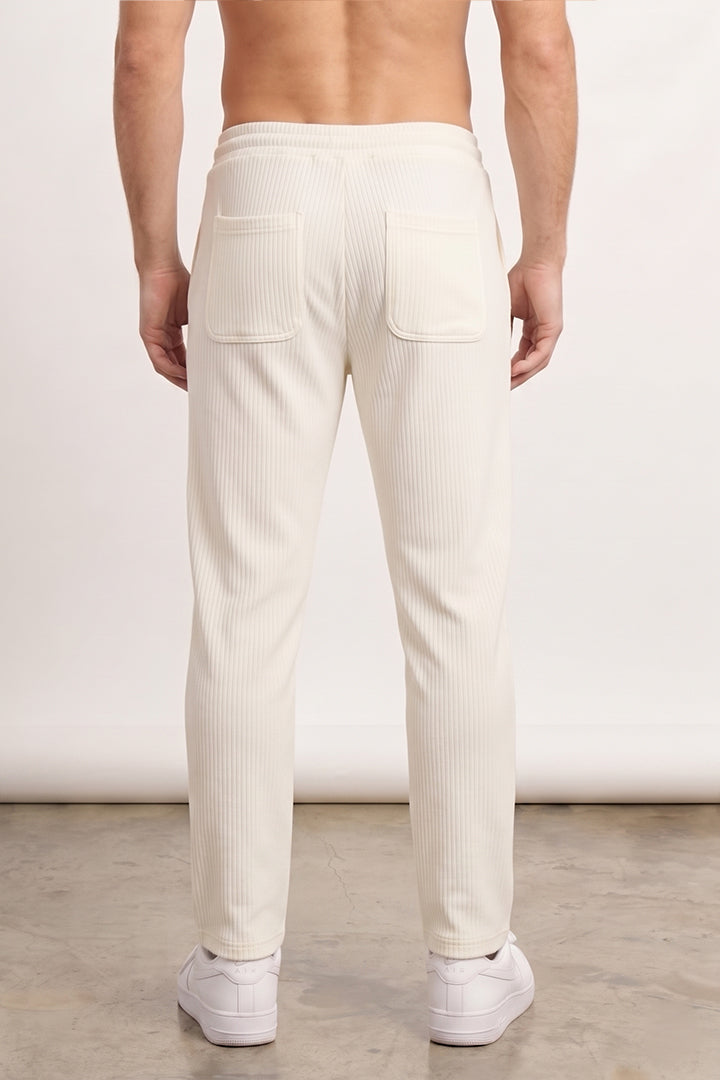 Split Hem Trousers - White-4-MENDEEZ