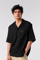 Box Fit Cuban Shirt - Black - Mendeez