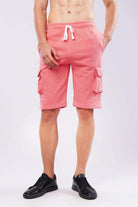 Terry Cargo Shorts - Coral Pink - Mendeez