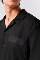 Box Fit Cuban Shirt - Black - Mendeez