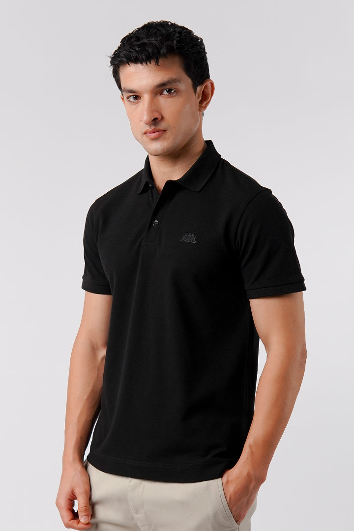 Regular Fit Polo Shirt - Black - Mendeez