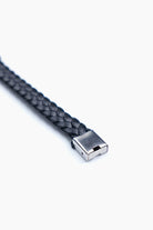 Textured Black Silver Ring Bracelet-1-MENDEEZ