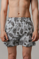 Printed Woven Boxer Shorts - Sky Blue - Mendeez