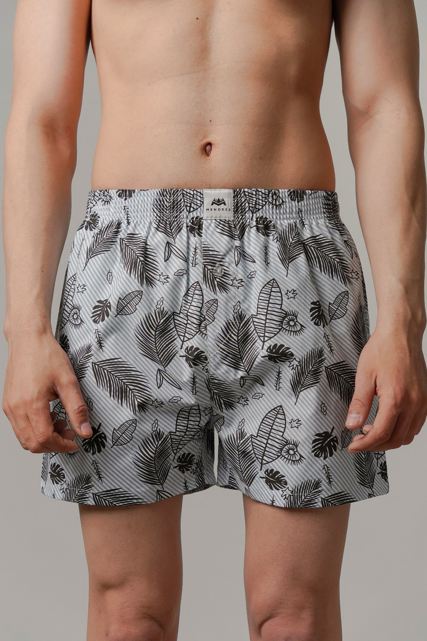 Printed Woven Boxer Shorts - Sky Blue - Mendeez