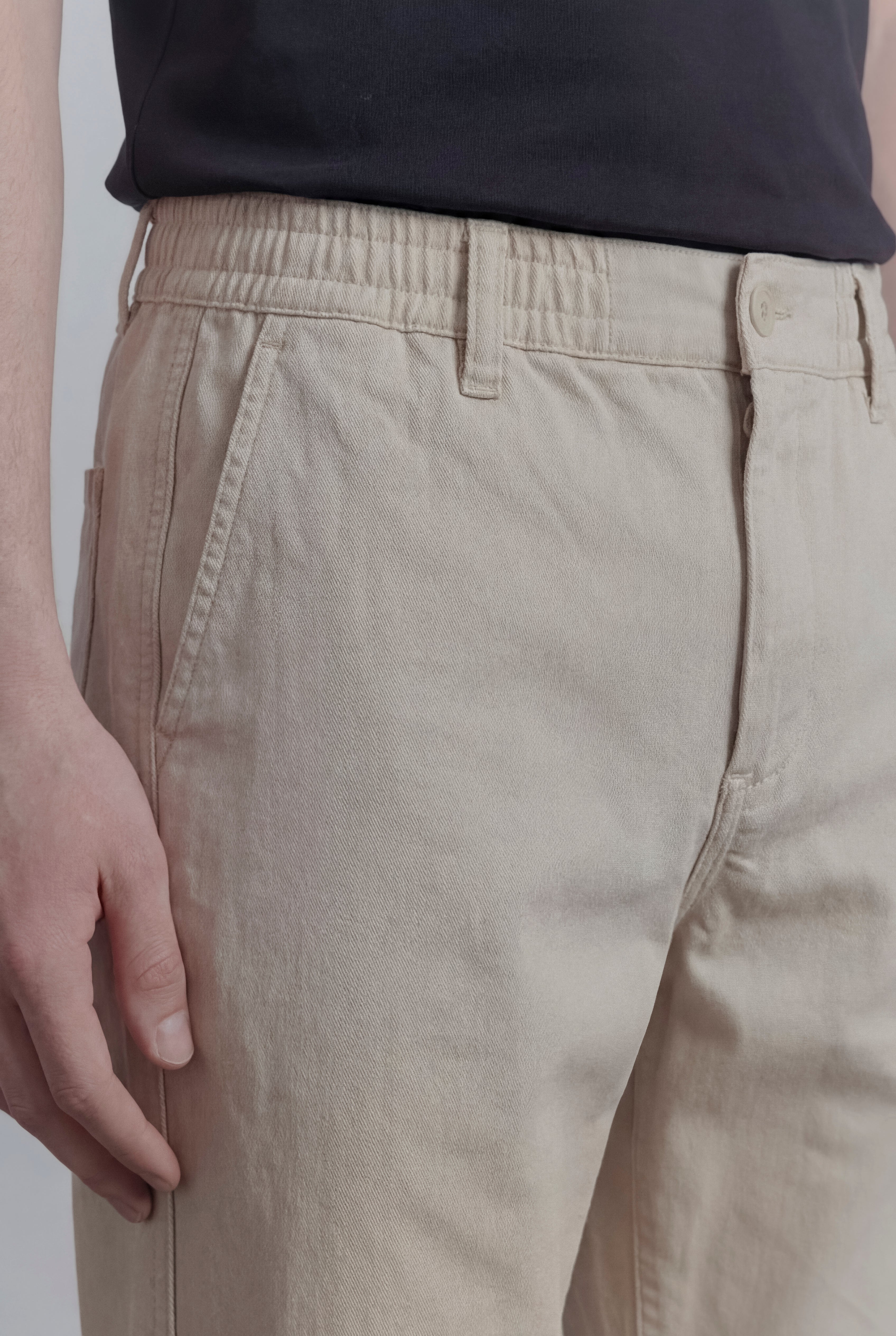 Pleated Pants - Cream - Mendeez