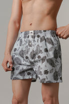 Printed Woven Boxer Shorts - Sky Blue - Mendeez