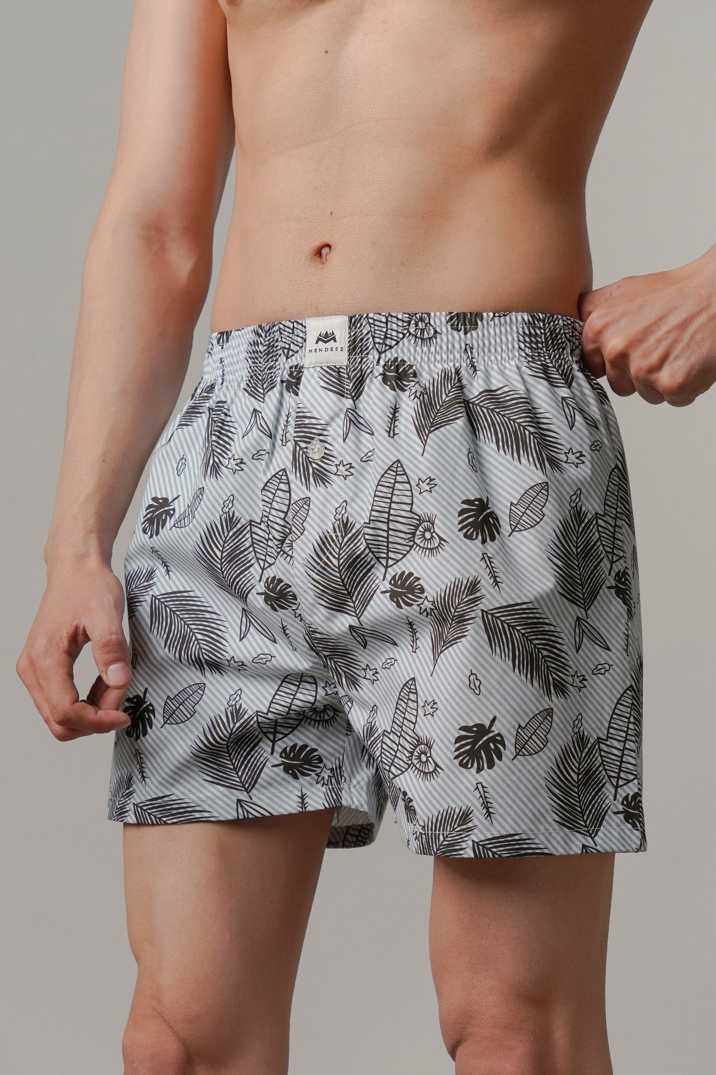 Printed Woven Boxer Shorts - Sky Blue - Mendeez