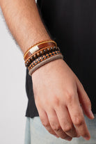 Adjustable Braided Bracelet - Brown - Mendeez