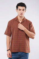 Polka Dots Cuban Shirt - Brown - Mendeez