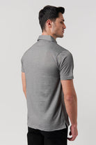 Textured Lycra Polo Shirt - Grey - Mendeez