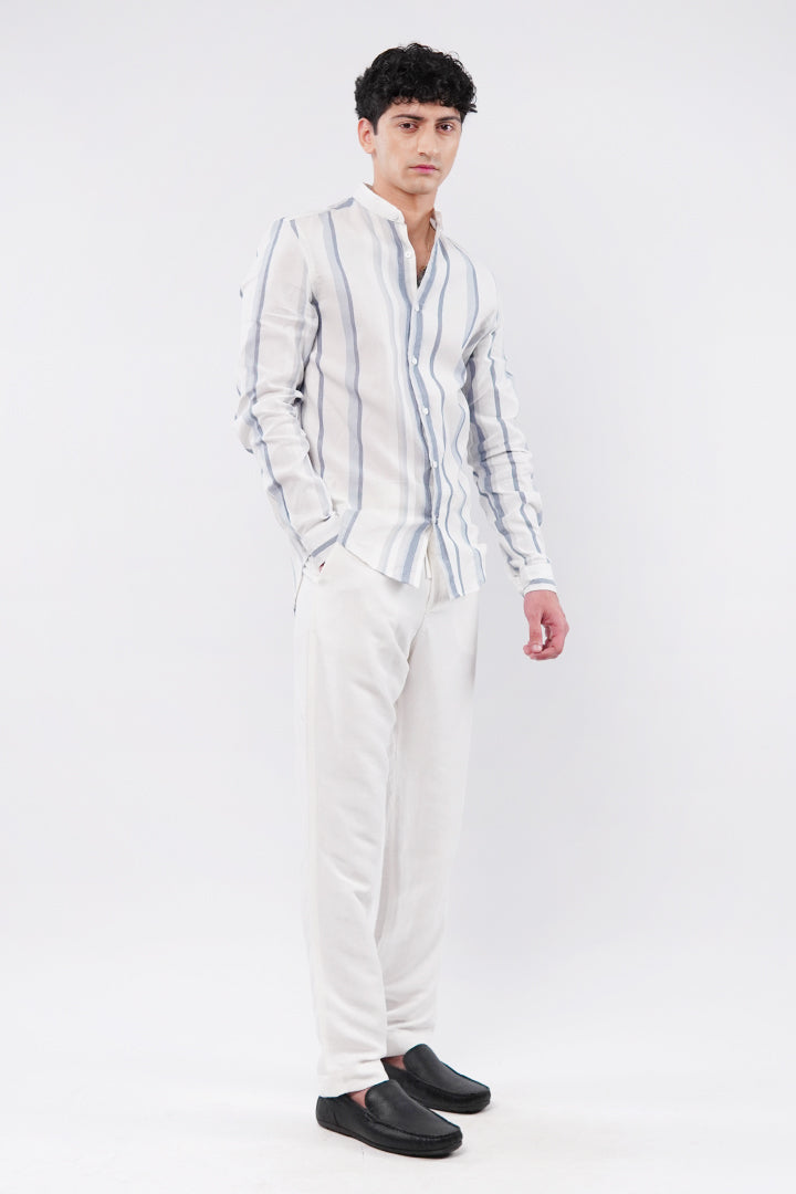 Striped Linen Shirt - Multicolor - Mendeez