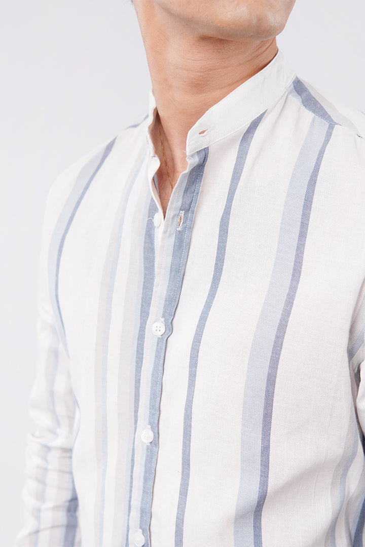 Striped Linen Shirt - Multicolor - Mendeez