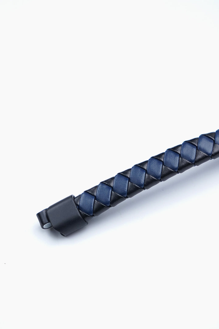 Navy Blue and Black Braided Bracelet - Mendeez