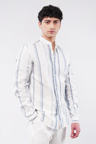 Striped Linen Shirt - Multicolor - Mendeez