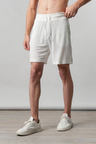 Textured Shorts - White - Mendeez