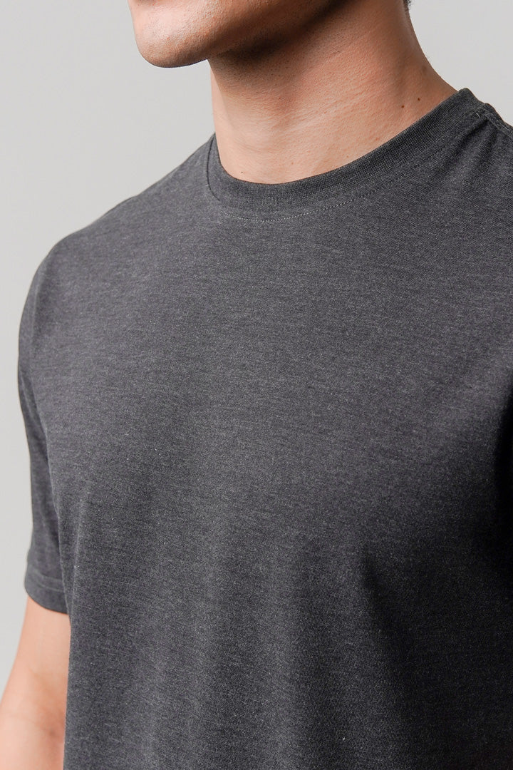 Regular Fit Crew Neck T-Shirt - Charcoal Grey - Mendeez