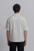Seersucker Half Sleeves Shirt - Ivory - Mendeez