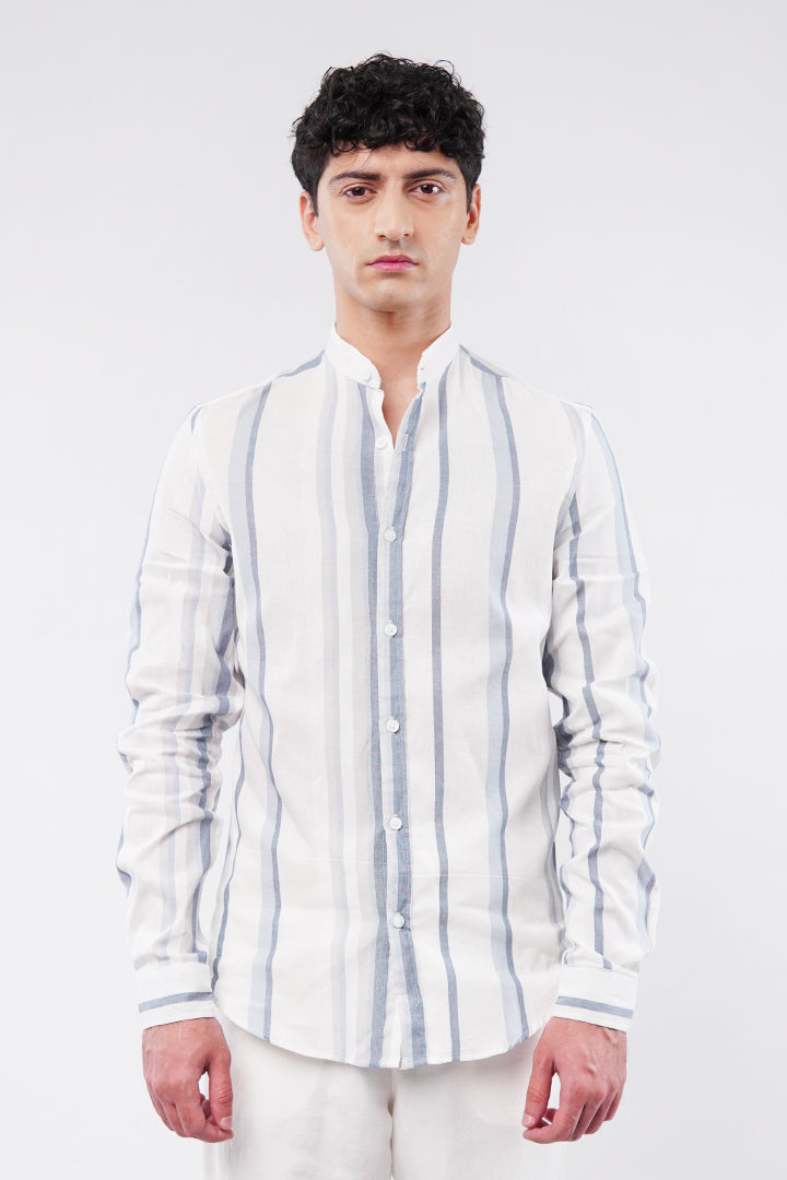 Striped Linen Shirt - Multicolor - Mendeez