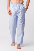 Check Woven Pajamas - Sky Blue & White - Mendeez