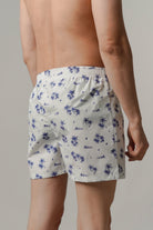 Printed Woven Boxer Shorts - White - Mendeez