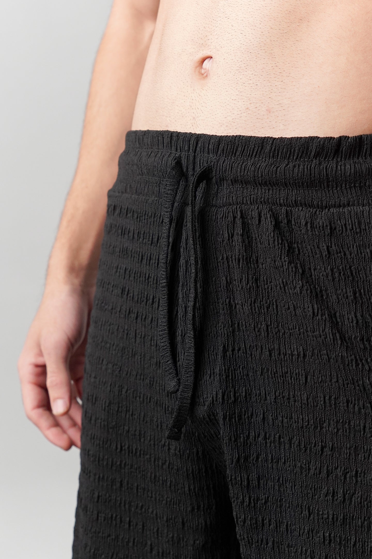 Textured Shorts - Black - Mendeez
