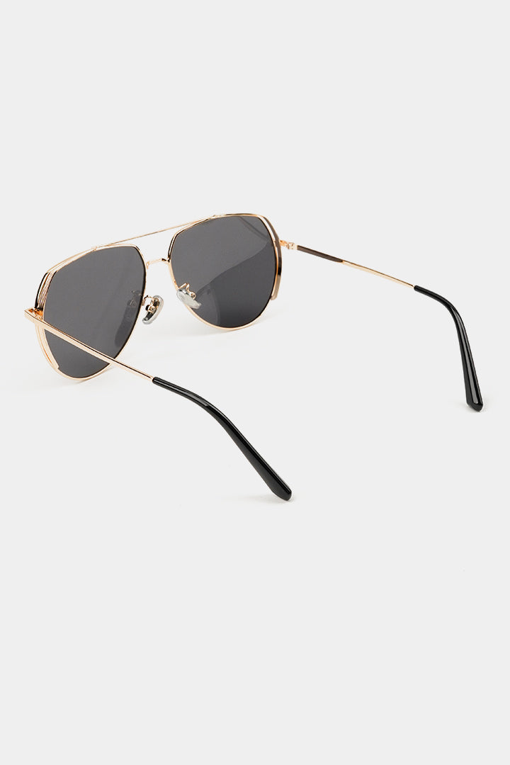Double Bridge Round Sunglasses - Gold - Mendeez