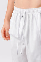 Striped Woven Pajamas - White & Pink - Mendeez