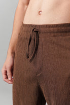 Textured Shorts - Brown - Mendeez