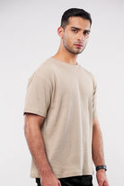 Textured Oversized T-Shirt - Cream - Mendeez
