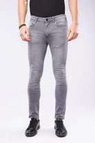 Faded Slim Fit Denim - Charcoal Grey - Mendeez