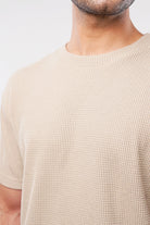 Textured Oversized T-Shirt - Cream - Mendeez