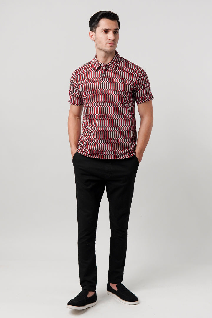 Jacquard Polo Shirt - Multicolor - Mendeez
