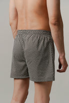 Printed Woven Boxer Shorts - Black - Mendeez